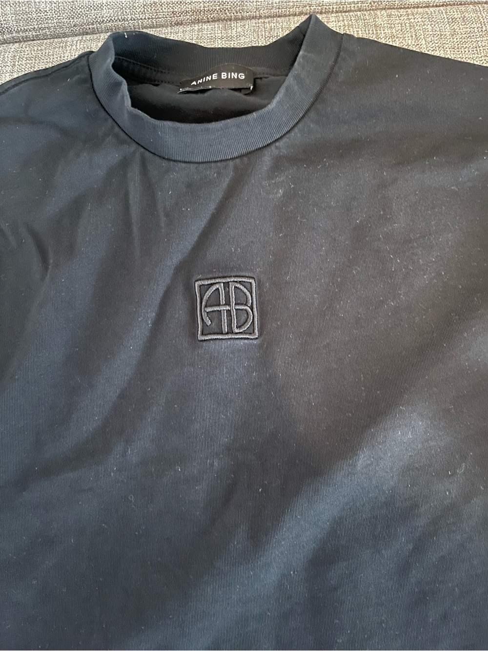 Anine Bing Black Myers Cropped Tee - Picture 4 of 8